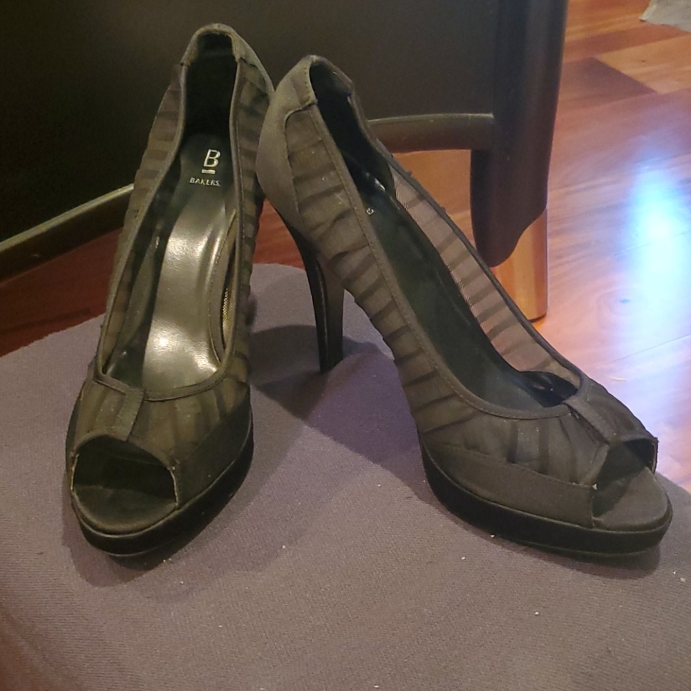 Black Mesh PeepToe
